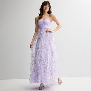 Violet Weekend Sequin Embellished Corset Prom Dress Ball Gown Lavender 17/18